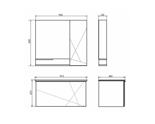 Зеркало-шкаф Comforty Мерано-90 белый матовый