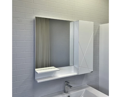 Зеркало-шкаф Comforty Мерано-90 белый матовый