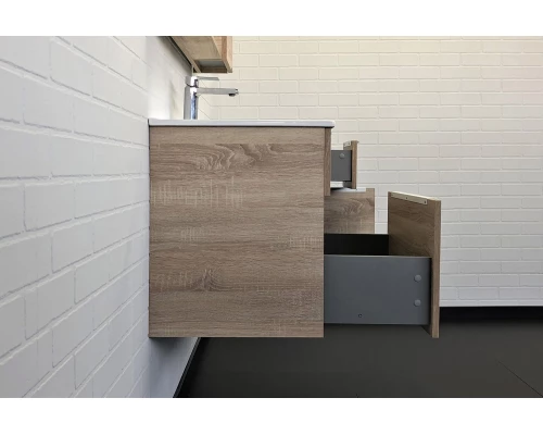 Тумба-умывальник Comforty Варна-90 дуб сонома с раковиной Comforty 9090EL