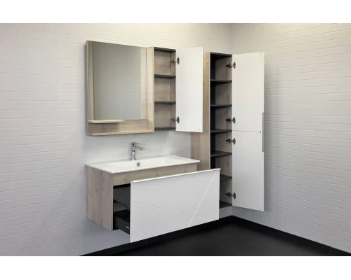 Зеркало-шкаф Comforty Мерано-90 дуб дымчатый