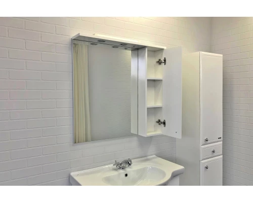 COMFORTY. Зеркало-шкаф "Сочи-85" белый глянец