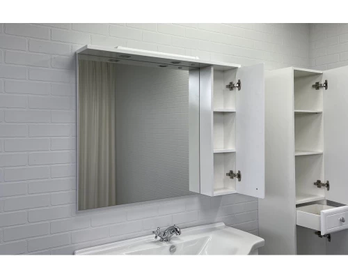 COMFORTY. Зеркало-шкаф "Сочи-100" белый глянец