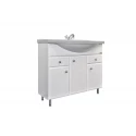 COMFORTY. Тумба-умывальник "Сочи-100" белый глянец с раковиной Эльбрус-100
