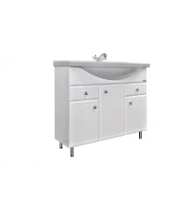 COMFORTY. Тумба-умывальник "Сочи-100" белый глянец с раковиной Эльбрус-100