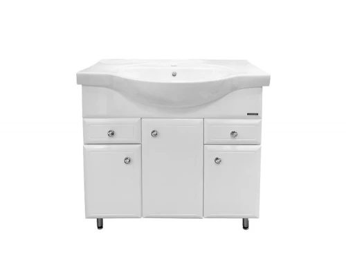 COMFORTY. Тумба-умывальник "Сочи-85" белый глянец с раковиной Сенеж 87