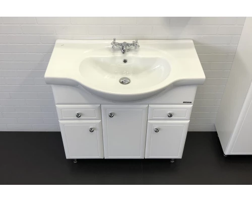 COMFORTY. Тумба-умывальник "Сочи-85" белый глянец с раковиной Сенеж 87