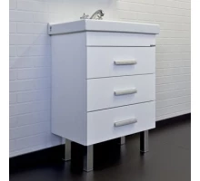 Тумба-умывальник Comforty Никосия 60Н белый глянец с раковиной Fest 60