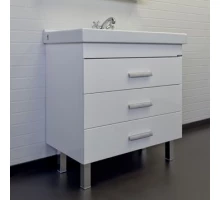 Тумба-умывальник Comforty Никосия-80Н белый глянец с раковиной Fest 80