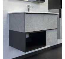 Тумба-умывальник Comforty Франкфурт-75 бетон светлый с раковиной Comforty 75E