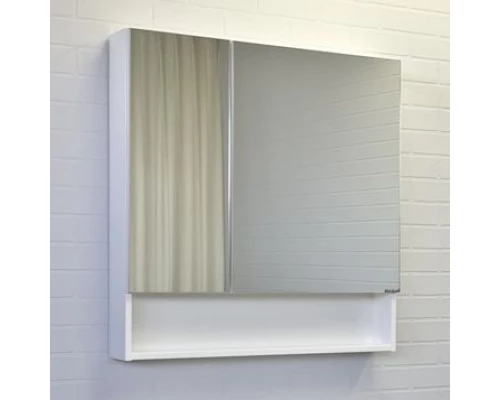 Зеркало-шкаф Comforty Никосия-80 белый глянец