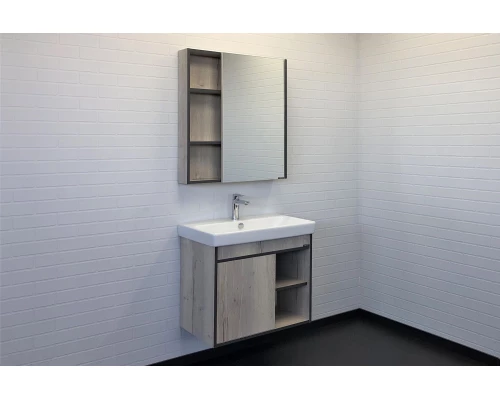 Зеркало-шкаф Comforty Вена-70 дуб дымчатый