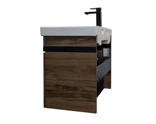 Тумба-умывальник "Соло-70" дуб тёмно-коричнвый с раковиной Адриана 70