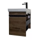 Тумба-умывальник "Соло-70" дуб тёмно-коричнвый с раковиной Адриана 70