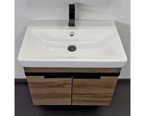 Тумба-умывальник "Соло-70" дуб тёмно-коричнвый с раковиной Адриана 70