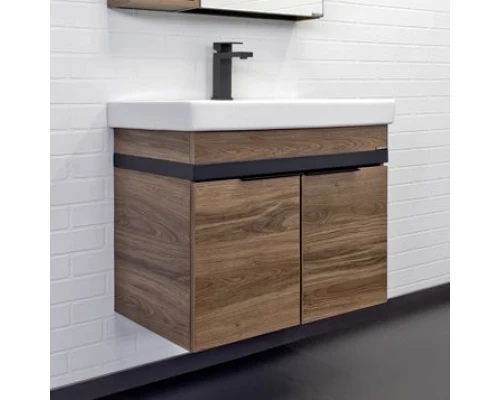 Тумба-умывальник "Соло-70" дуб тёмно-коричнвый с раковиной Адриана 70