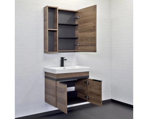 Тумба-умывальник "Соло-70" дуб тёмно-коричнвый с раковиной Адриана 70