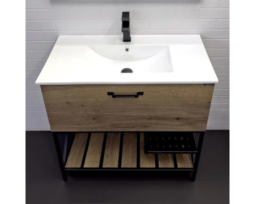 Тумба-умывальник Comforty Бредфорд 90 дуб темный с раковиной Comforty 90E