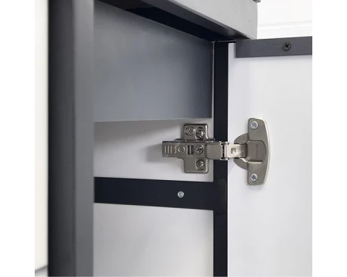 COMFORTY. Набор мебели под стиральную машину "Лозанна-100" белый глянец со столешницей под мрамор Калакатта Блэк с раковиной COMFORTY 9111