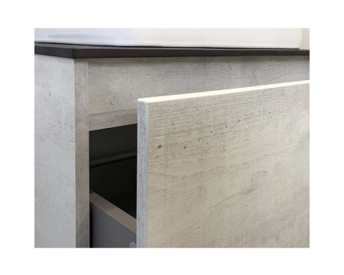 Тумба-умывальник Comforty Прага-60 дуб белый с графитовой столешницей с раковиной Comforty PZ-6068