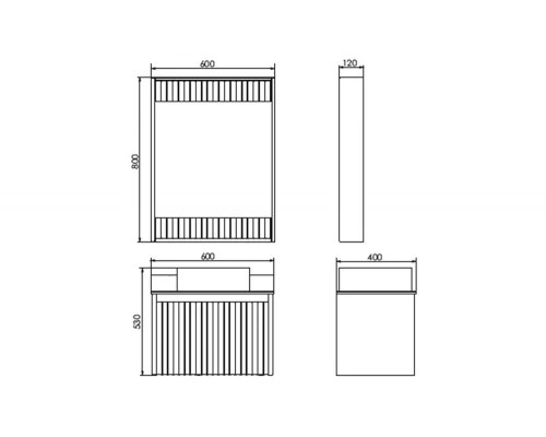 Зеркало-короб Comforty Марсель-60 белое матовое с подсветкой