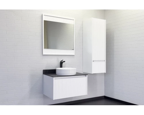 Зеркало Comforty Марсель-75 белое матовое с подсветкой