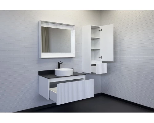 Зеркало-короб Comforty Марсель-90 белое матовое с подсветкой