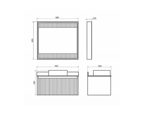 Зеркало-короб Comforty Марсель-90 белое матовое с подсветкой