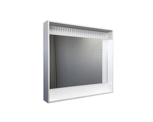 Зеркало-короб Comforty Марсель-90 белое матовое с подсветкой