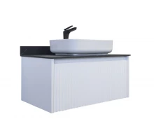 Тумба-умывальник Comforty Марсель-90 белый матовый со столешницей под мрамор Калакатта Блэк c раковиной Comforty T-Y9378