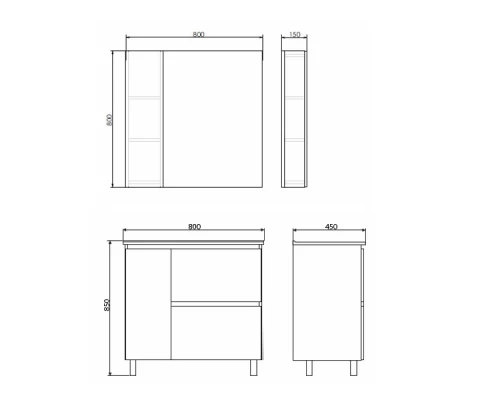 Тумба-умывальник Comforty Осло-80Н бетон светлый с раковиной Fest 80 F01