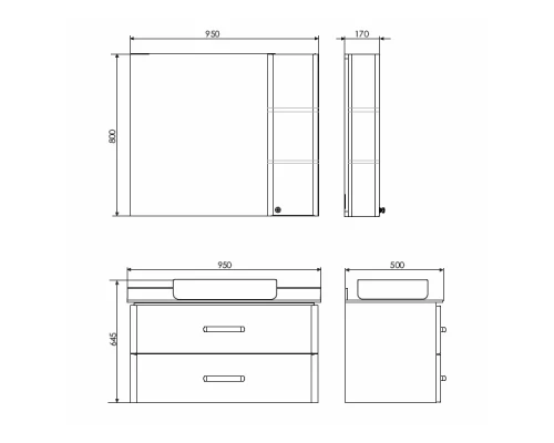 COMFORTY. Зеркало-шкаф "Амстердам-95" белый