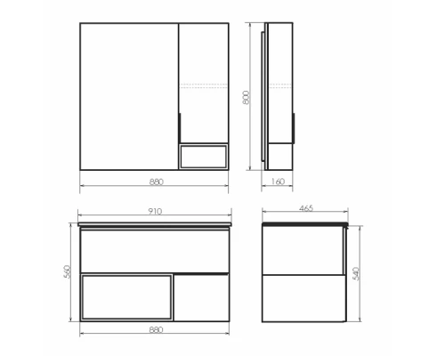 COMFORTY. Тумба-умывальник "Франкфурт-90" дуб шоколадно-коричневый с раковиной Quadro 90