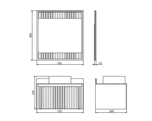 Зеркало Comforty Марсель-75 белое матовое с подсветкой