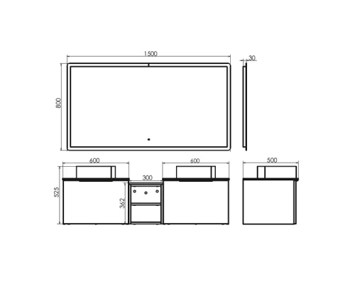 Зеркало для ванной Comforty Портленд-150 LED-подсветка, бесконтактный сенсор