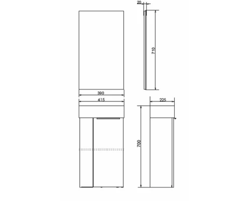 COMFORTY. Тумба-умывальник "Асти-40" дуб дымчатый с раковиной COMFORTY 9140