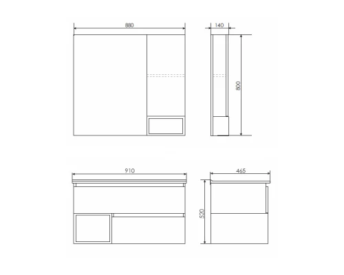 COMFORTY. Тумба-умывальник "Турин-90М" дуб бежевый с раковиной COMFORTY 90E