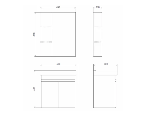 COMFORTY. Зеркало-шкаф "Тромсе-60" дуб сонома