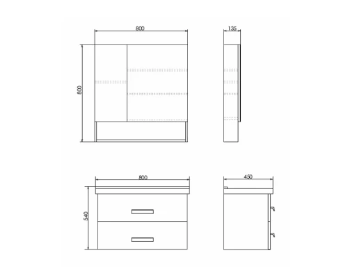 COMFORTY. Тумба-умывальник "Парма-80" дуб дымчатый с раковиной "Миранда-80"