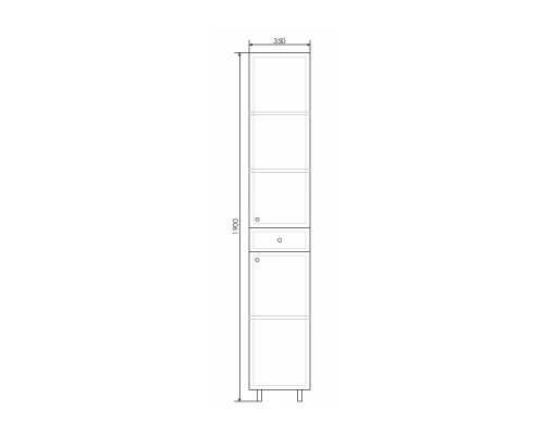 COMFORTY. Шкаф-колонна "Сочи-35" белый глянец