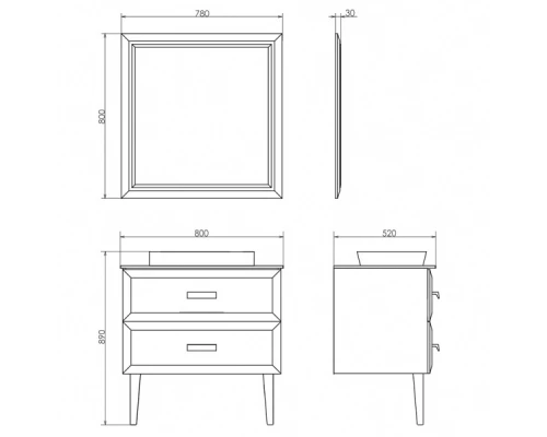 COMFORTY. Зеркало "Империя-80" белый глянец