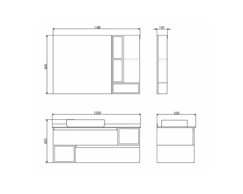 COMFORTY. Зеркало-шкаф "Прага-120" дуб белый