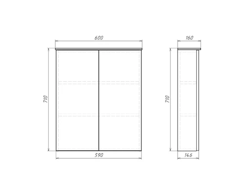 Шкаф подвесной Comforty Моно-60 бетон светлый с белой столешницей