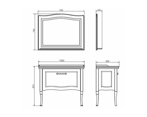 COMFORTY. Зеркало "Павия-100" белый глянец