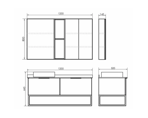 Тумба-умывальник Comforty Порто-120-1 дуб дымчатый с белой столешницей c раковиной Comforty 9110