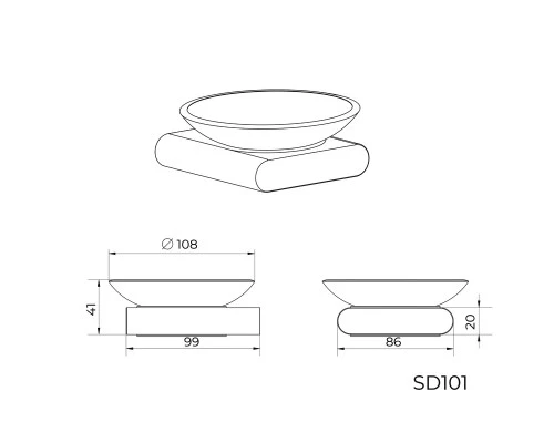 Мыльница Knotlor SD101RB, бронза
