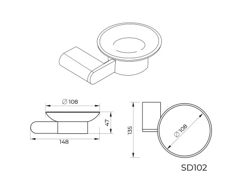 Мыльница Knotlor SD102C, хром