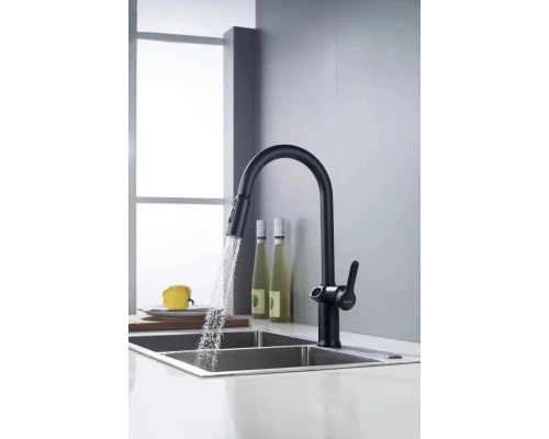 Смеситель для кухни с индикатором температуры Knotlor KN-100/BL, черный