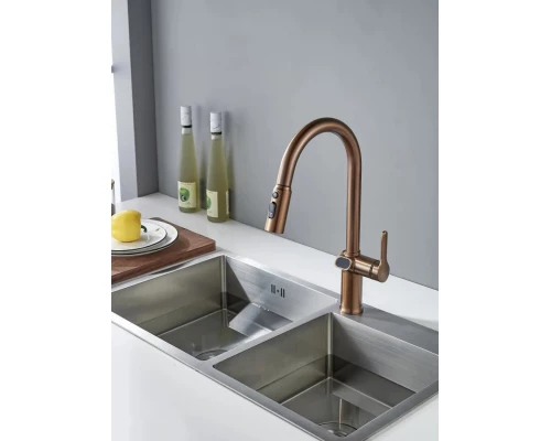 Смеситель для кухни с индикатором температуры Knotlor KN-100/RB, бронза