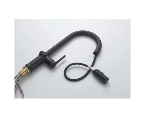 Смеситель для кухни с индикатором температуры Knotlor KN-100/BL, черный