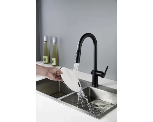Смеситель для кухни с индикатором температуры Knotlor KN-100/BL, черный